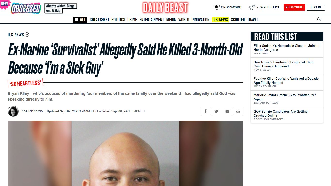 Bryan Riley Ex-Marine ‘Survivalist’ Allegedly Said He Killed 3-Month ...